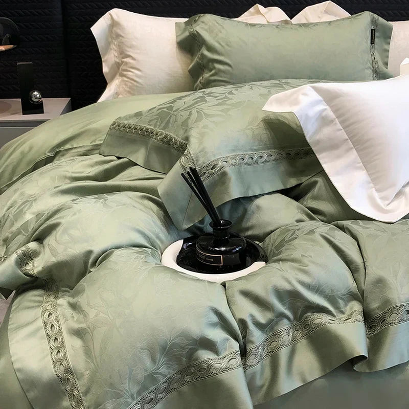 DecorBites™ 1000TC Lyocell Cotton Jacquard Luxury Bedding Set with Soft Silky Feel