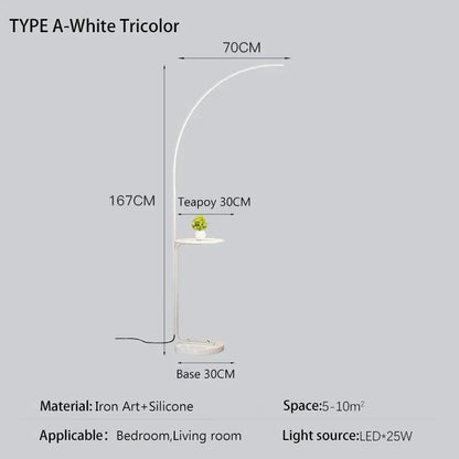 DecorBites™ LED Art Floor Lamp Modern Design Black White Gold Living Room Decoration