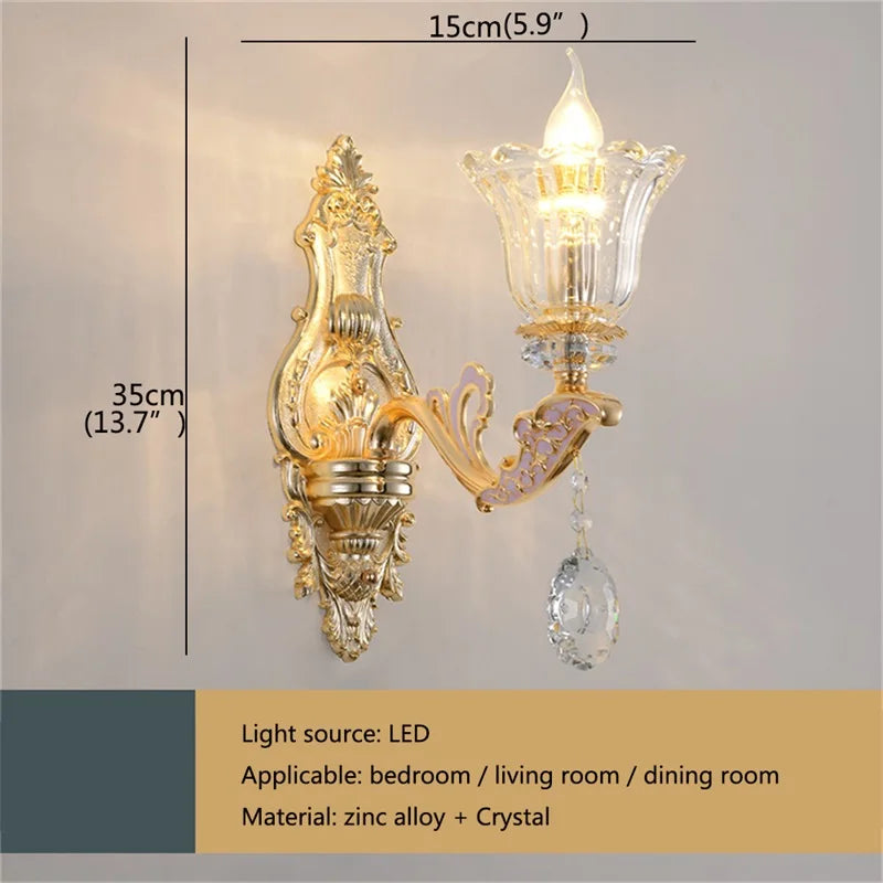 Crystal LED Wall Sconce 2-Lamp For Living Areas