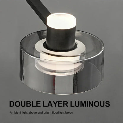 DecorBites™ Glass LED Chandelier: Modern Minimalist Copper Pendant Light for Living Room & Bedroom