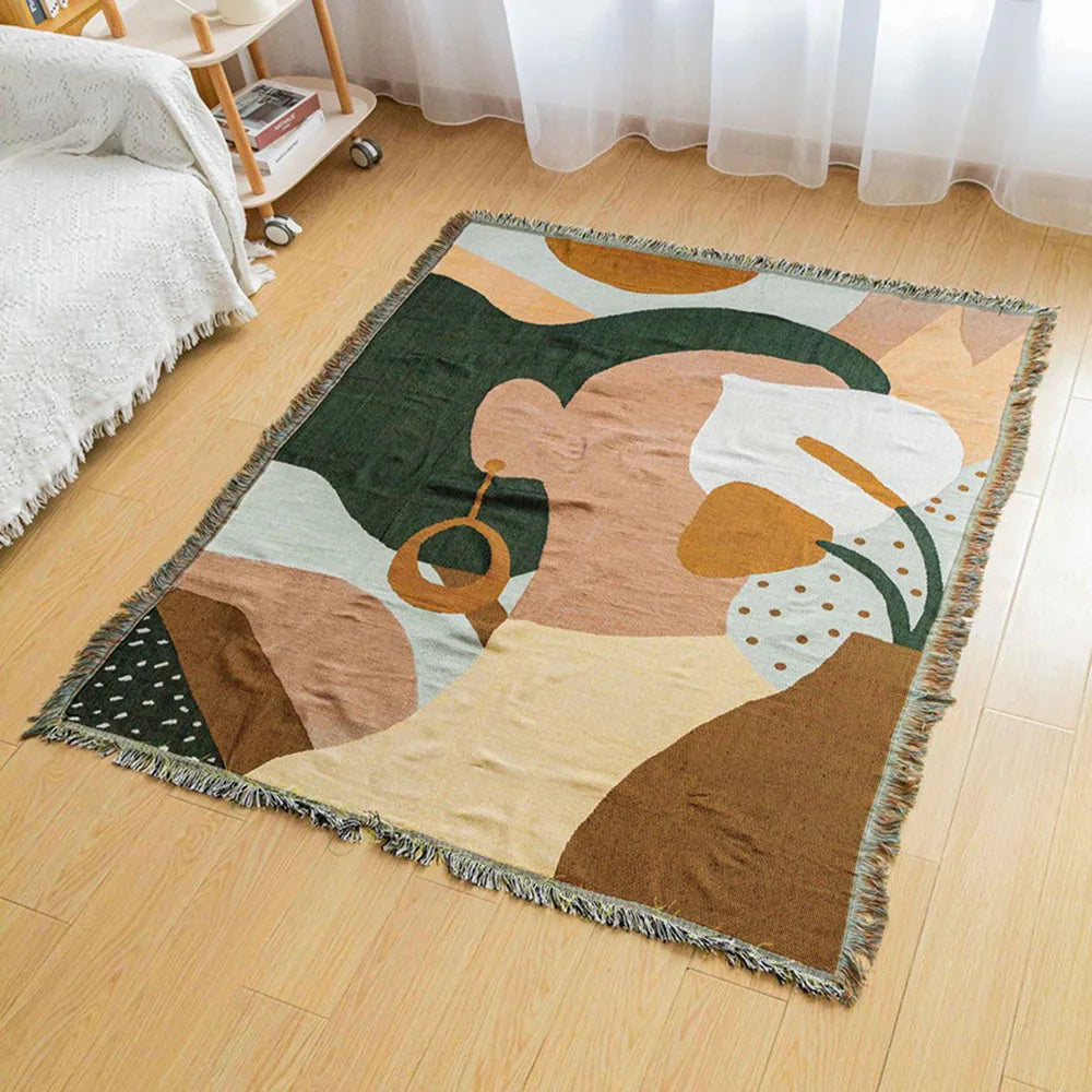 DecorBites™ Knitted Tapestry Sofa Blanket - Light Luxury Decorative Blanket for Living Room, Nap Bedspread, Picnic, Camping Mat