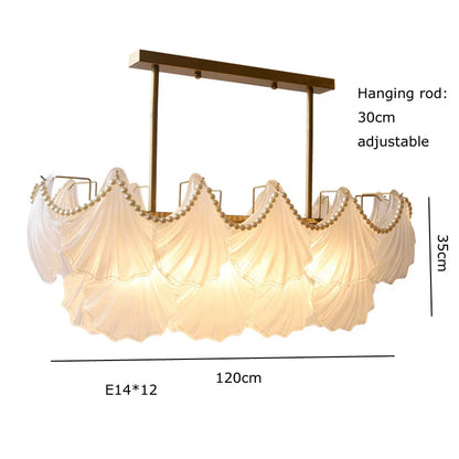 DecorBites™ Crystal Pearl Chain Chandelier: Luxe Hanging Lamp for Exquisite Home Decor
