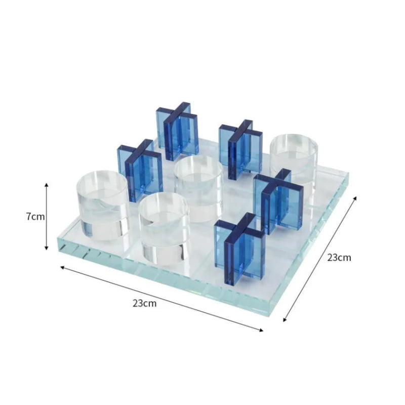 DecorBites™ Crystal Chessboard: Elegant Three-dimensional Glass Tray Chess Set