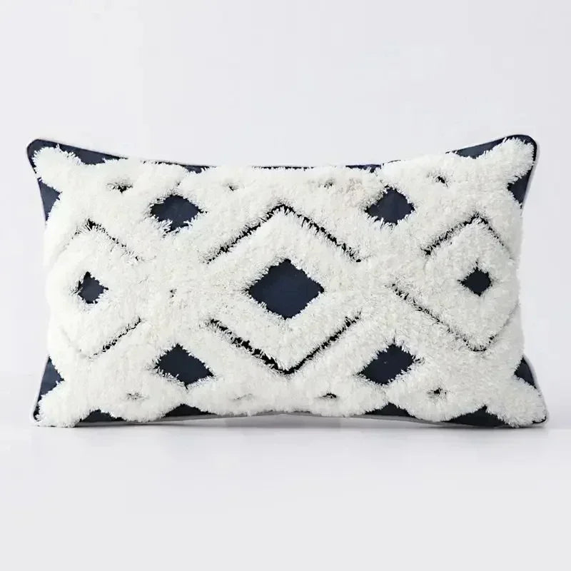 DecorBites™ Bohemian Tufted Tassel Cushion Cover | Plush Embroidered Decorative Pillow for Sofa