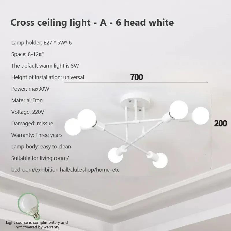 Gold Modern Ceiling Light Black-Gold Tricolor