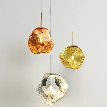 DecorBites™ Ice Glass Pendant Light for Hallway Dining Living Bedroom - Modern Hanging Lamp