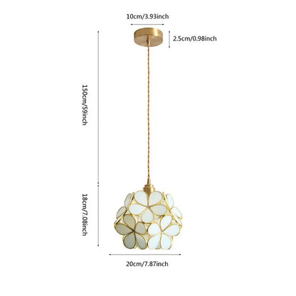 DecorBites™ Glass Petal Pendant Light: Handmade Modern Flower Stained Lamp for Bedroom & Living Room