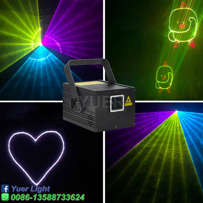Decorbites™ 2W Vollfarb-Animations-Laserlichtprojektor für Bühne DJ Disco Party_Effekte