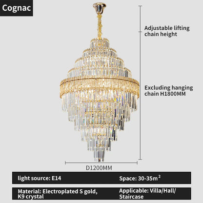 DecorBites™ Crystal Chandelier: Luxury Living Room Lamp, Modern Design, Elegant Lighting Option