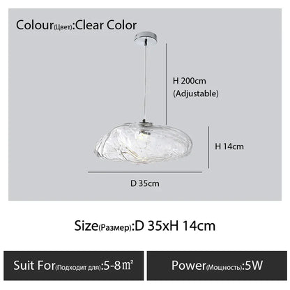 DecorBites™ Glass Cloud Chandelier LED Pendant Lamp for Villa Staircase & Hotel