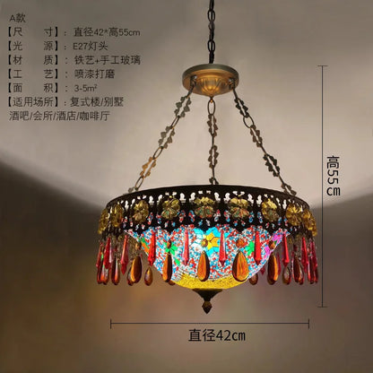 DecorBites™ Bohemian Exotic Stained Glass Pendant Lights LED E27 for Home Decor & Dining