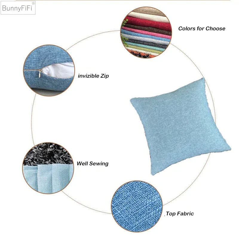 Funda para Cojín de Sofá Marfil™ Decorbites 30x50cm 40x40cm 45x45cm 50x50cm 60x60cm Color Sólido