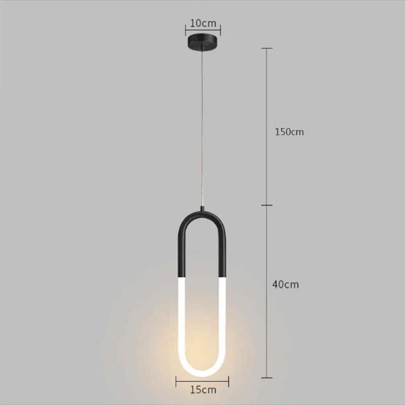 Lámpara colgante LED Gold Black de Decorbites™: Cabezal único/doble, lámpara colgante de línea larga