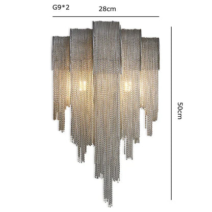 DecorBites™ Aluminum Chain Pendant Lights Postmodern Tassel Hanging Lamp for Dining Table