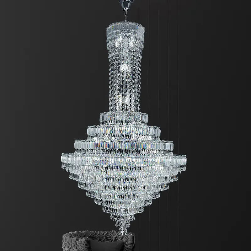DecorBites™ Crystal Chandelier: Luxury Modern Staircase & Living Room, Hotel & Villa Lighting