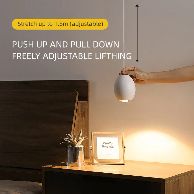 DecorBites™ Adjustable Pendant Light White 7W CRI 97 Metal Hanging Spotlight