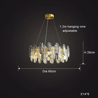DecorBites™ Crystal Round Chandelier: Modern Dining Room Lighting Fixture, Nordic Style Decoration