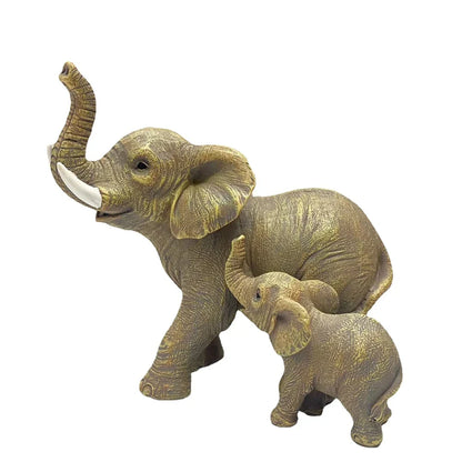 DecorBites™ Elephant Family Figurine Resin Calf Kids Miniature Ornament Decoration