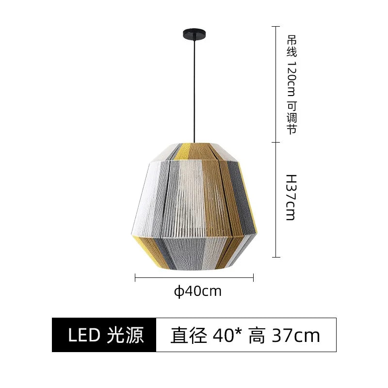 DecorBites™ Japanese Hemp Rope Pendant Lights for Zen Art Living Room Decor