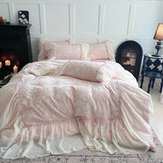 Velvet Ruffled Bedding Set