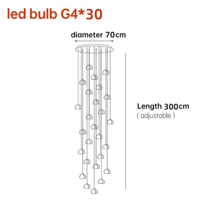 Lámpara de araña LED nórdica DecorBites™ Crystal Ball: Iluminación decorativa moderna para escaleras