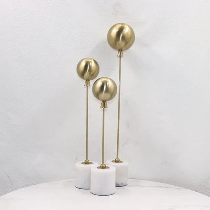 DecorBites™ Golden Geometric Balloon Metal Ball Sculpture & Decorative Figurine