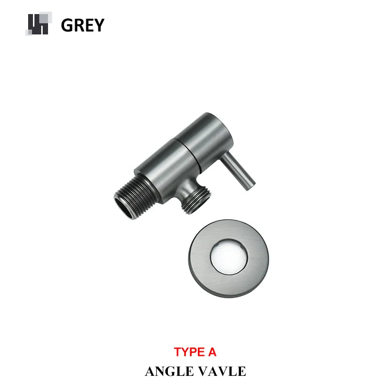 DecorBites™ Brass Triangle Valve Black Hot Cold Water Angle Faucet