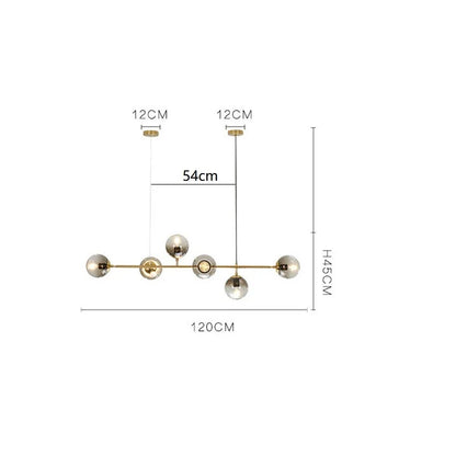 Lámpara de techo colgante de bola de cristal DecorBites™: Iluminación moderna de arte nórdico para comedor y loft