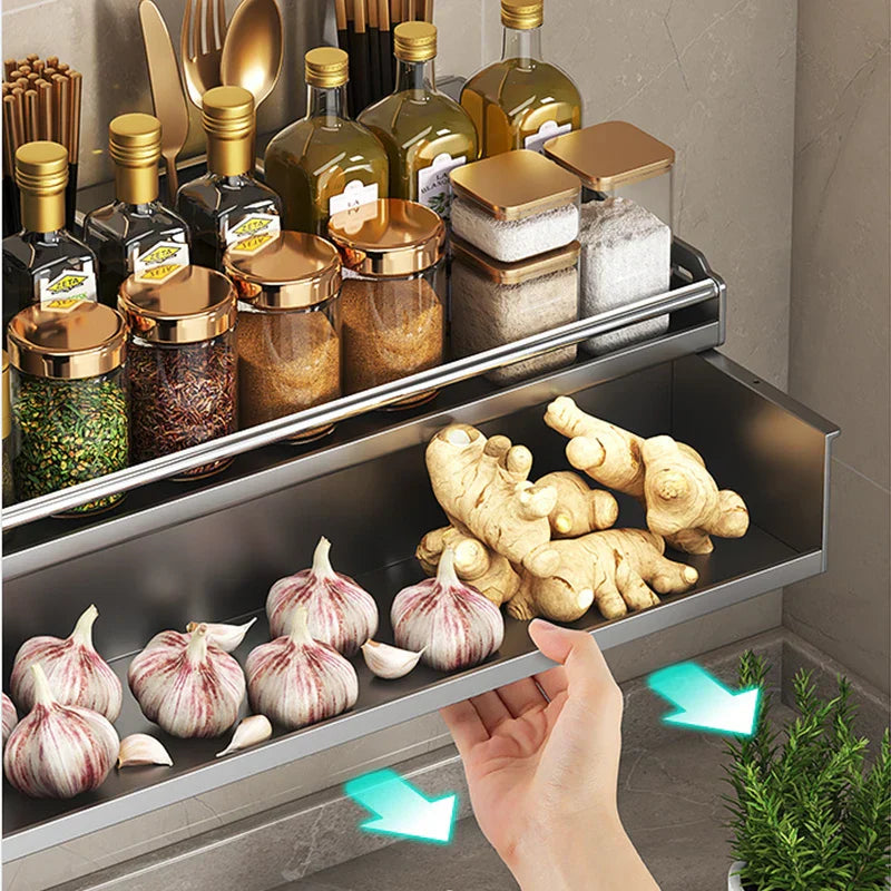 DecorBites™ Kitchen Organizer Rack - Multi-Functional Wall-Mounted Spice & Utensil Storage