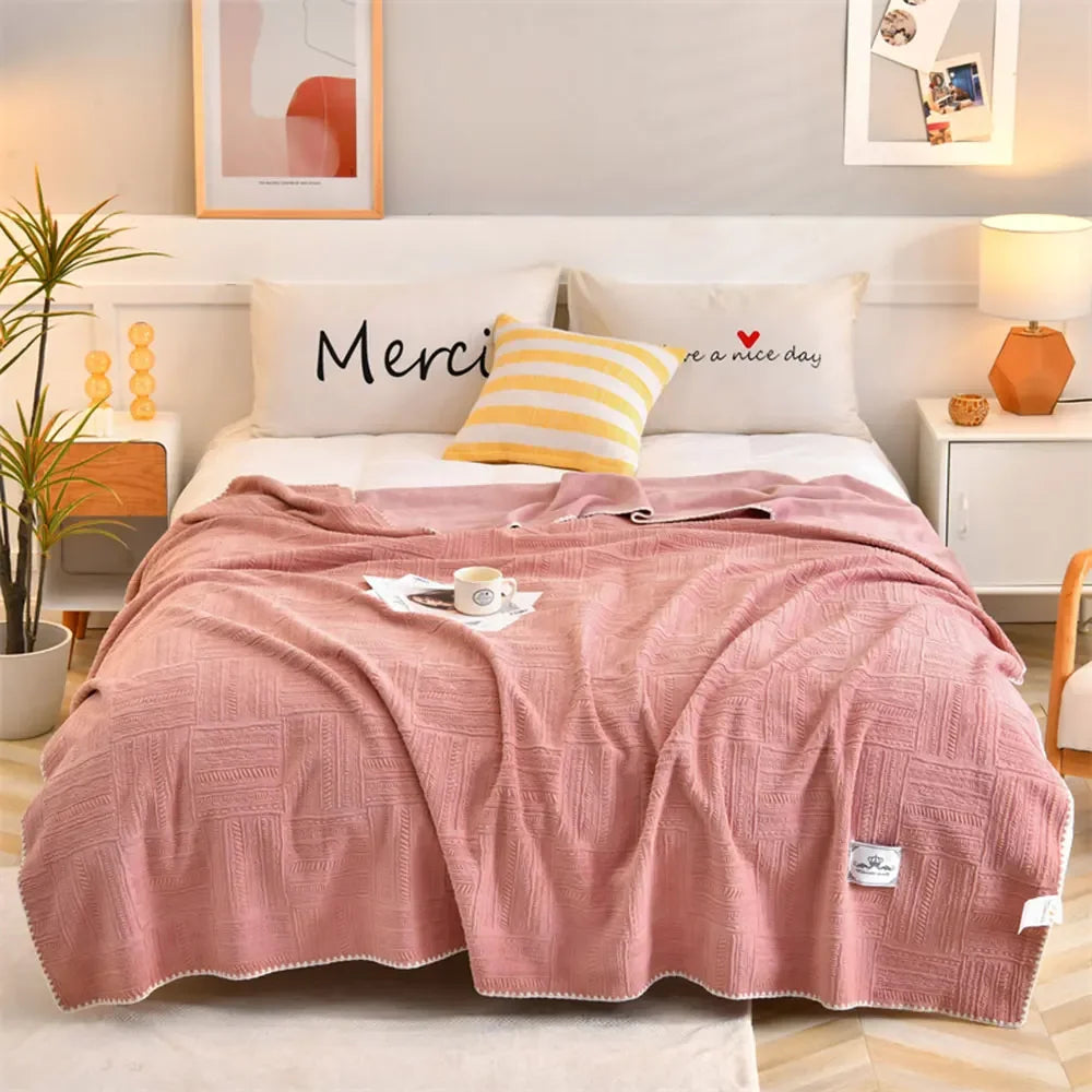 Decobites Orange Solid 3D Soft Print Flannel Coral Fleece Double-side Blanket