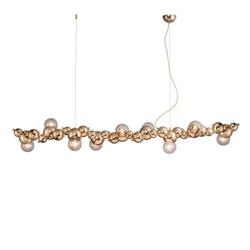 Nordic LED Pendant Lamp Gold 9-Head Elongated