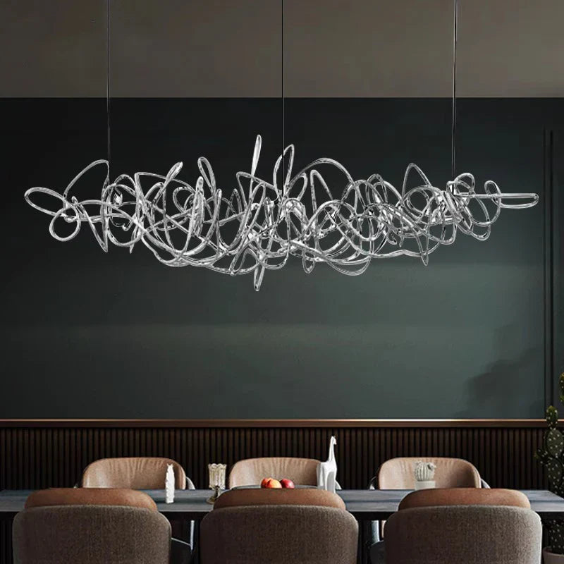 Nickel Geometric LED Chandelier