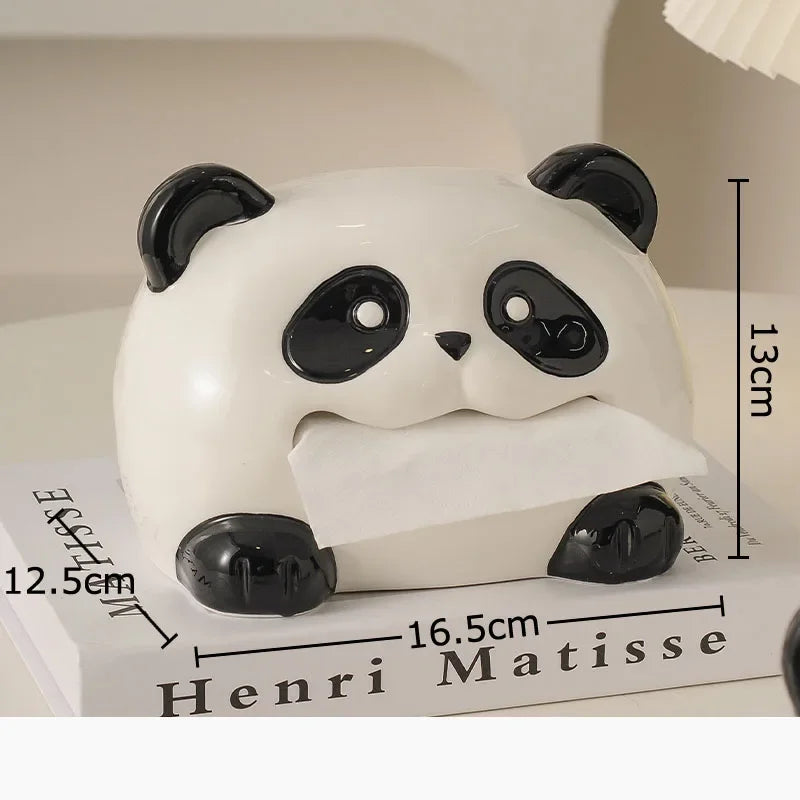 DecorBites™ Cartoon Puppy Tissue Box: Cute Animals Ceramic Desk Decoration & Paper Towel Case