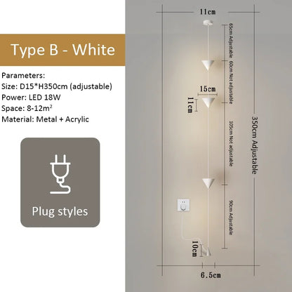 DecorBites™ مصباح LED أسود حديث معلق للديكور المنزلي وحلول الإضاءة