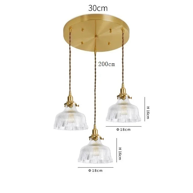 DecorBites™ Clear Glass LED Pendant Light: Modern Copper Hanging Lamp for Home Indoor Decor