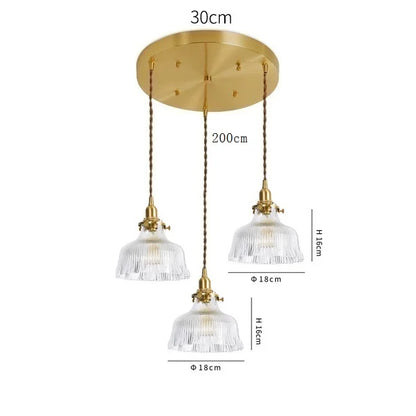 DecorBites™ Clear Glass LED Pendant Light: Modern Copper Hanging Lamp for Home Indoor Decor