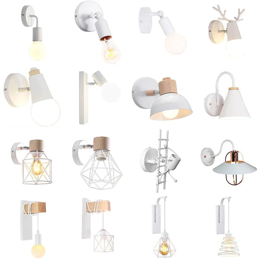 DecorBites™ Iron Wood LED Wall Lamp for Indoor Home Decoration