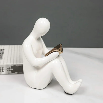 مجموعة حوامل كتب سيراميكية تجريدية على الطراز الشمالي لتزيين خزانة الكتب في المكتب