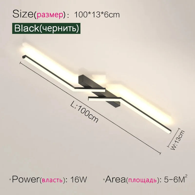 DecorBites™ LED Strip Ceiling Lights: Modern Minimalist Corridor & Balcony Lighting
