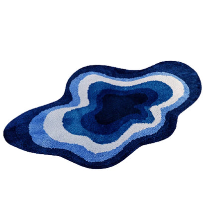 DecorBites™ Cloudy Blues Wavy Retro Rug 80x120, Super Soft & Non-Slip Hand Tufted Carpet