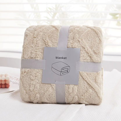 Manta de felpa jacquard acogedora DecorBites™: suave manta de invierno para el sofá, chal para la siesta en la oficina o de viaje.