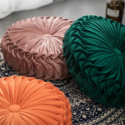 DecorBites™ Dutch Velvet Round Seat Cushion: Modern & Comfortable Back Support for Living Room.