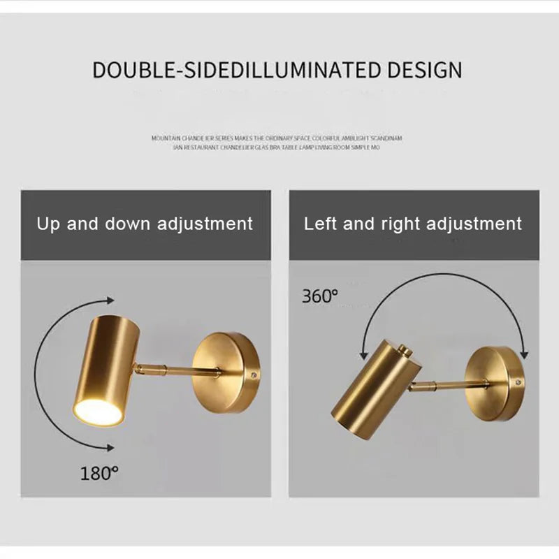 Aplique de pared LED dorado DecorBites™, moderno y ajustable, para sala de estar