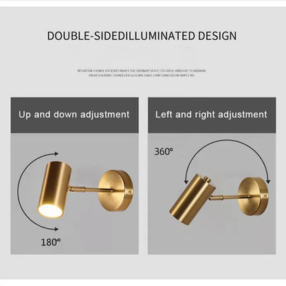 Aplique de pared LED dorado DecorBites™, moderno y ajustable, para sala de estar