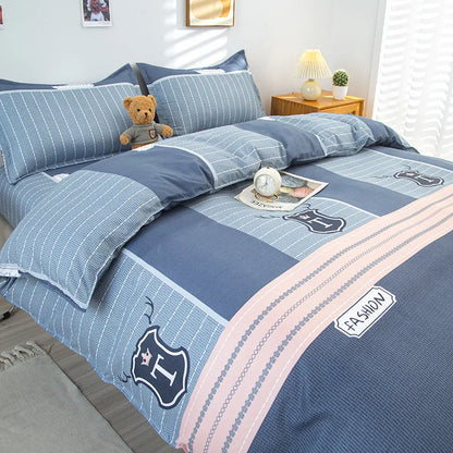 طقم مفروشات DecorBites™ بنقشة زهور هندسية مع غطاء لحاف، وغطاء لحاف، وملاءة، ووسائد