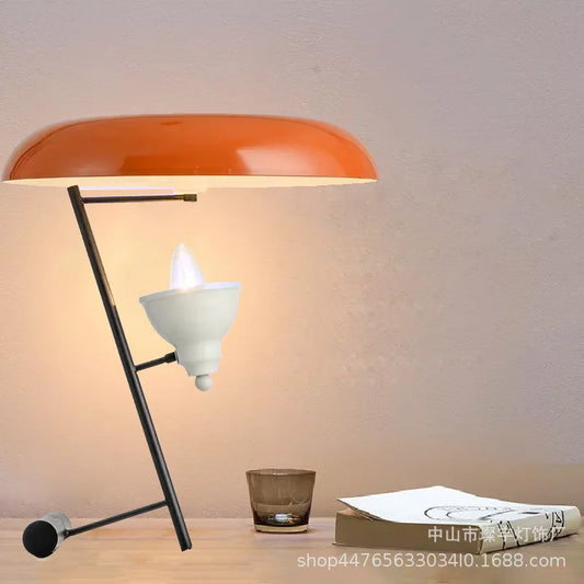 DecorBites™ Elegant Nordic Desk Lamp with Orange Lampshade for Living Room, Bedroom and Study