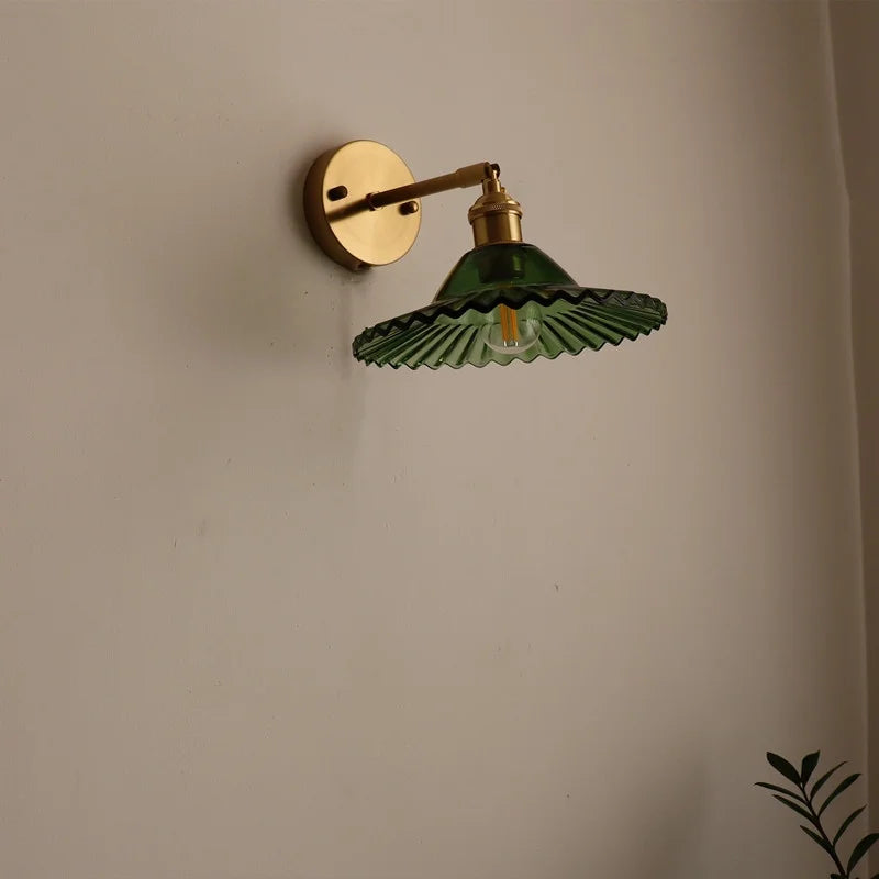 DecorBites™ LED Green Glass Wall Light for Home Decor, Japanese Style, Bedroom, Living Room