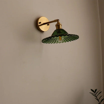 DecorBites™ LED Green Glass Wall Light for Home Decor, Japanese Style, Bedroom, Living Room