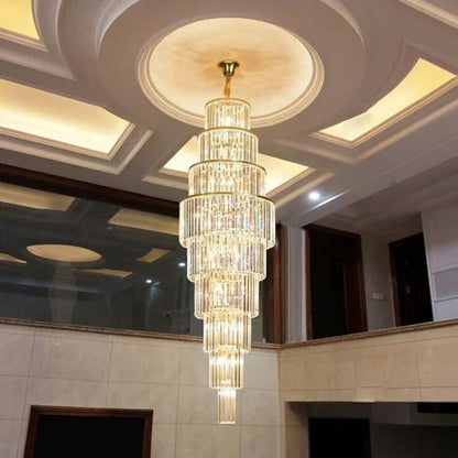 DecorBites™ LED Rotating Staircase Chandelier for Luxurious Duplex Living & Villa Décor