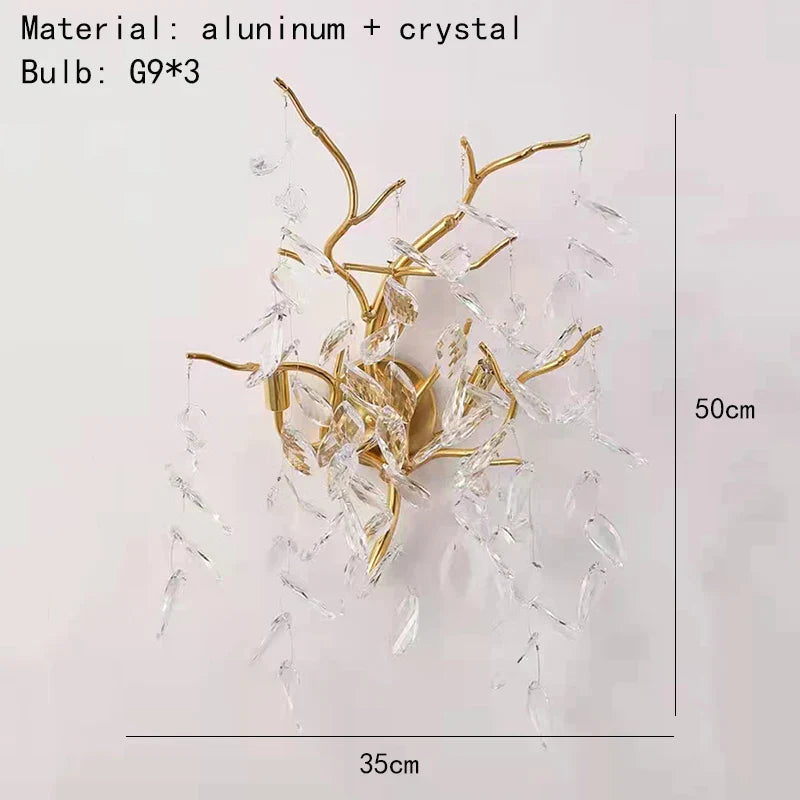 DecorBites™ Gold Aluminium Crystal Chandelier for Elegant Dining Room Lighting